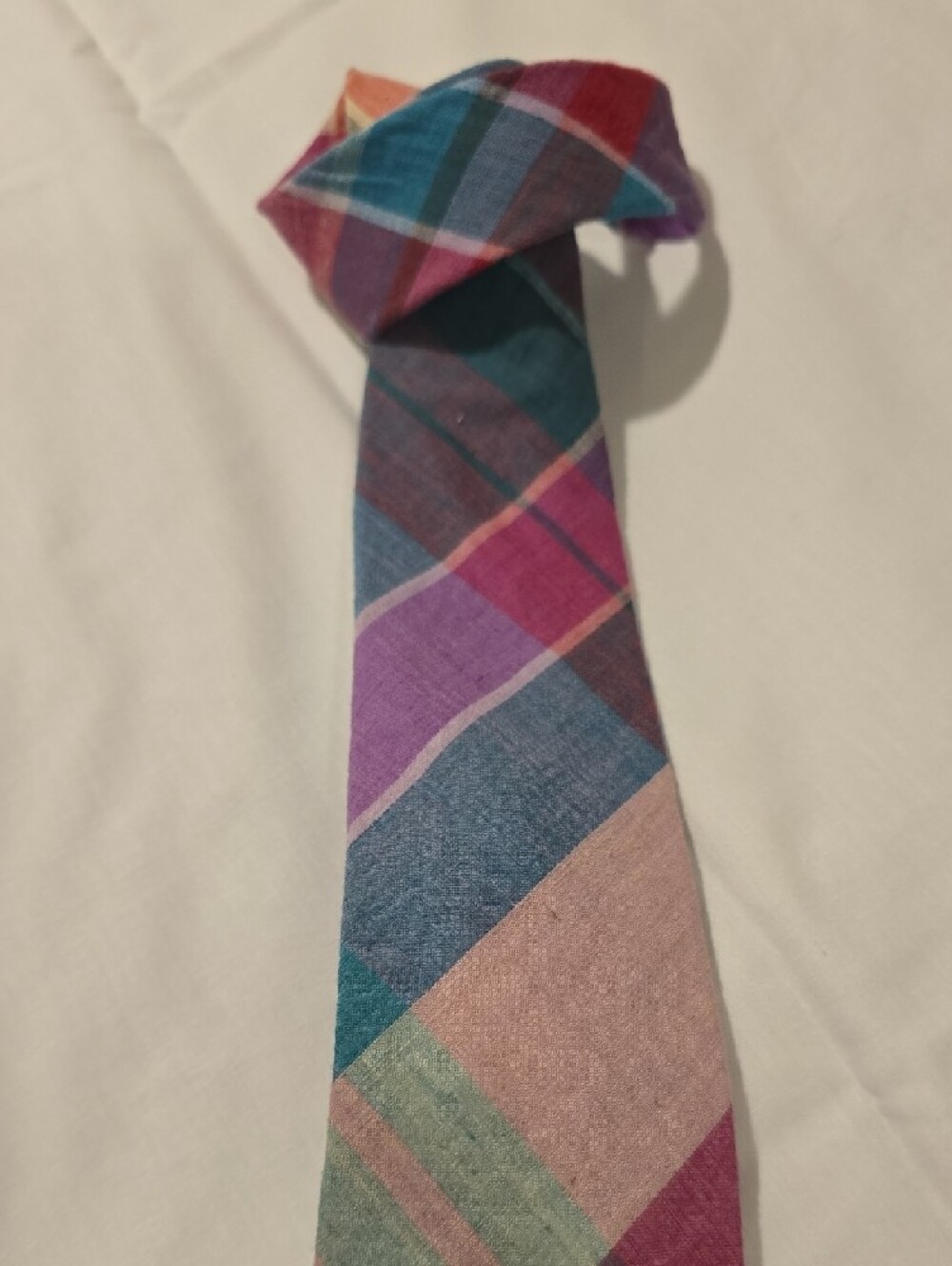 Polo Ralph Lauren Multi-Color Plaid Tie with Red Pony Vintage - Picture 5 of 10